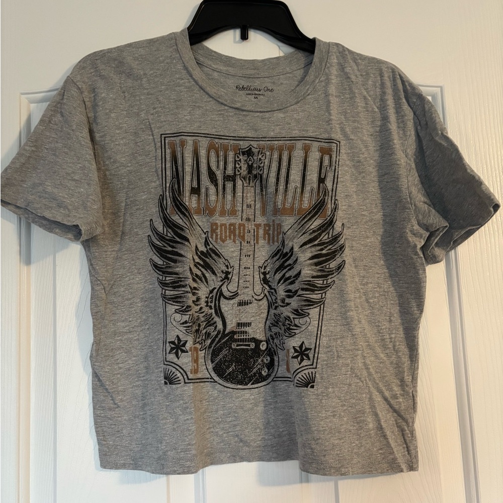 Rebellious One Gray Nashville Graphic Tee